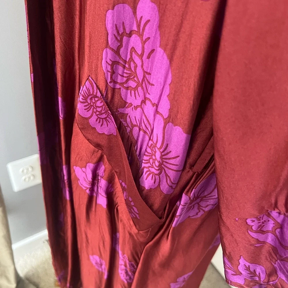 Zara Floral Kimono with Purple Accents - Picture 5 of 11
